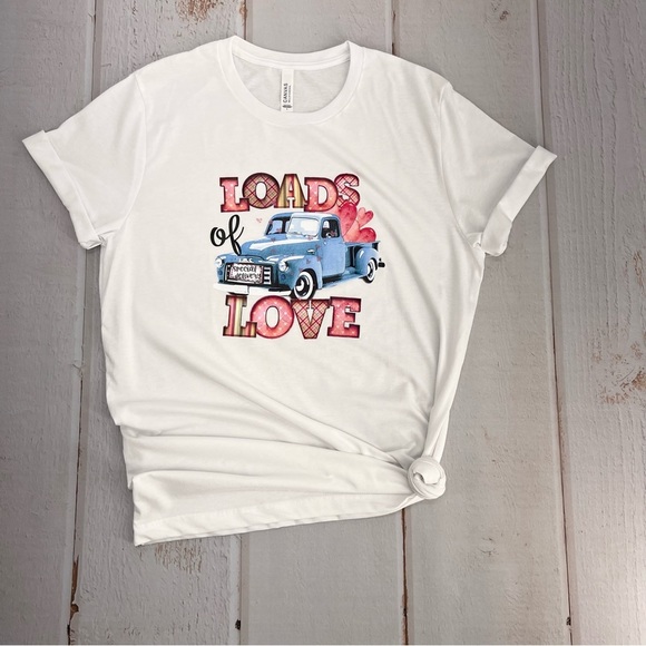 Loads of Love Truck Shirt – Valentine’s Day Graphic Tee for Women - Picture 5 of 6